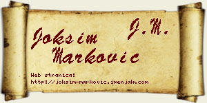 Joksim Marković vizit kartica